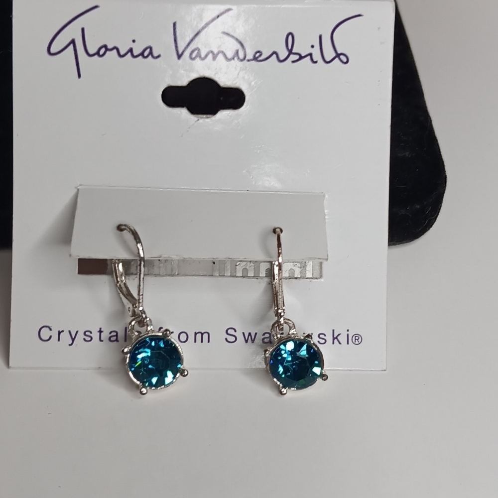 Gloria Vanderbilt Blue and Silver  Earrings